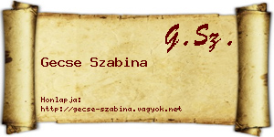 Gecse Szabina névjegykártya